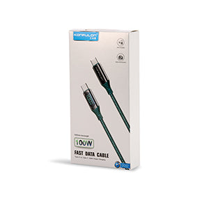 Braided 100W USB C to USB C Charging Cable - 1 metre