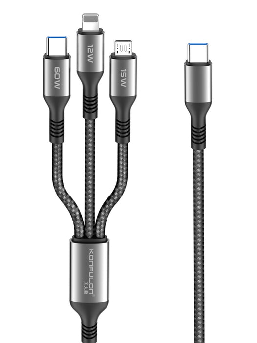 Braided 3 in 1 Charging Cable