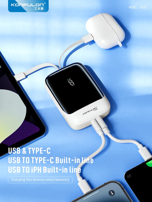 Fast Charge 22.5W USB 10000 mAh Power Bank (C1840)