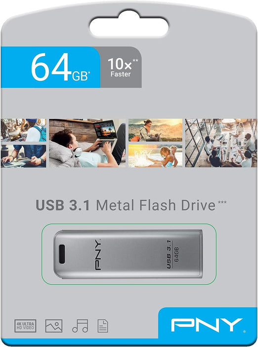 PNY 64GB USB Flash Drive – Elite Steel (C9630)