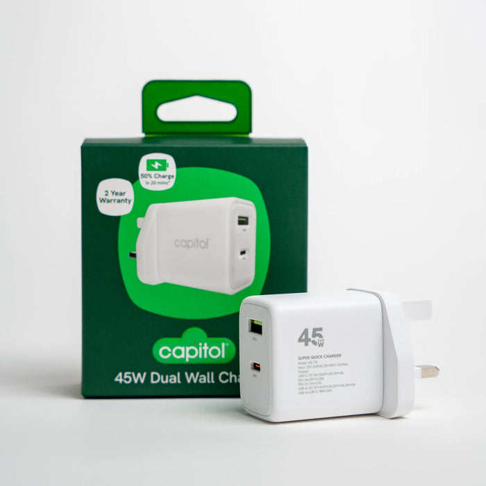 45W Dual Wall Charger - GaN (C2912)